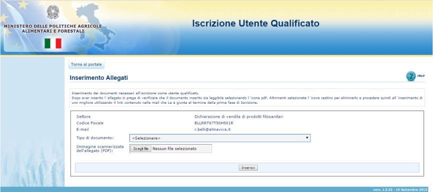 Procedura di Iscrizione Utente Qualificato Tipo di Iscrizione USERID E PASSWORD Seconda fase Per avviare la seconda fase dell inserimento della Richiesta di Iscrizione, aprire il messaggio ricevuto