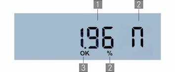 Misuratore d umidità KERN DLB 4 05 Misuratore d umidità per campioni pesanti e voluminosi Caratteristiche Display LCD retroilluminato, altezza cifre 17 mm 1 Tasso attuale d umidità in % 2 Unità di
