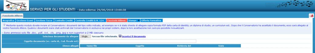 oggetto del documento e cliccare su Inserisci documento.