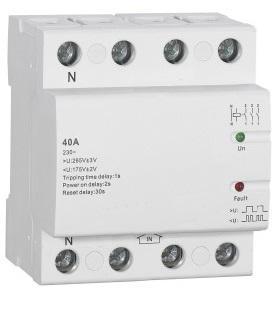 - Relay status indicated by LED - 1 MODULE, DIN rail mounting 1RPT-2 1RPT-4 2 4 AC 220V AC 220V Numero Poli / Number of Poles Campo di misura Tensione / Voltage Range - Overvoltage and undervoltage