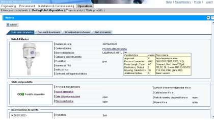 W@M: piattaforma web di Life Cycle Management Il database CER di Endress+Hauser - Benefici e garanzie Endress+Hauser raccoglie i dati relativi alla strumentazione prodotta