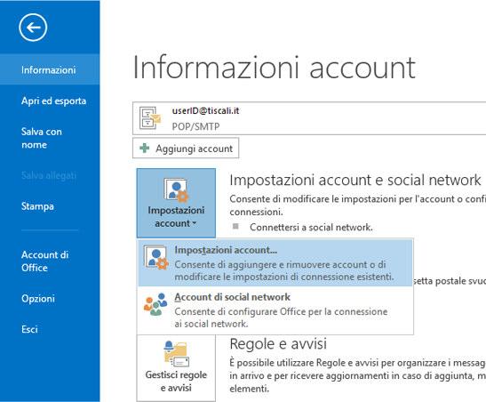 3 Selezionare l account che si desidera modificare (sarà evidenziato in blu) (Fig.