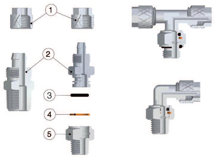 Caratteristiche Tecniche / Technical Characteristics Materiali e Componenti / Component Parts and Materials 1 Dado in Ottone Nichelato 1 Nickel-plated rass Nut 2 Corpo in Ottone Nichelato 2