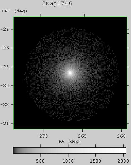 Figura 6.8: Simulazione del fondo galattico diffuso in una regione di 5 di raggio e tempo di integrazione di 3 mesi.