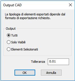 : What s New Output CAD - Solidi Opzione di selezione Solo Visibili o Tutti I seguenti formati di output sono stati