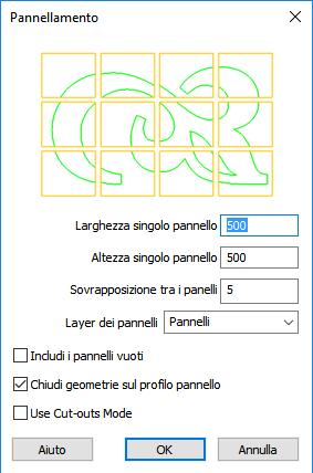 : What s New Comando di Pannellamento Il comando di Pannellamento ha una nuova maschera per le opzioni che include anche una immagine e l