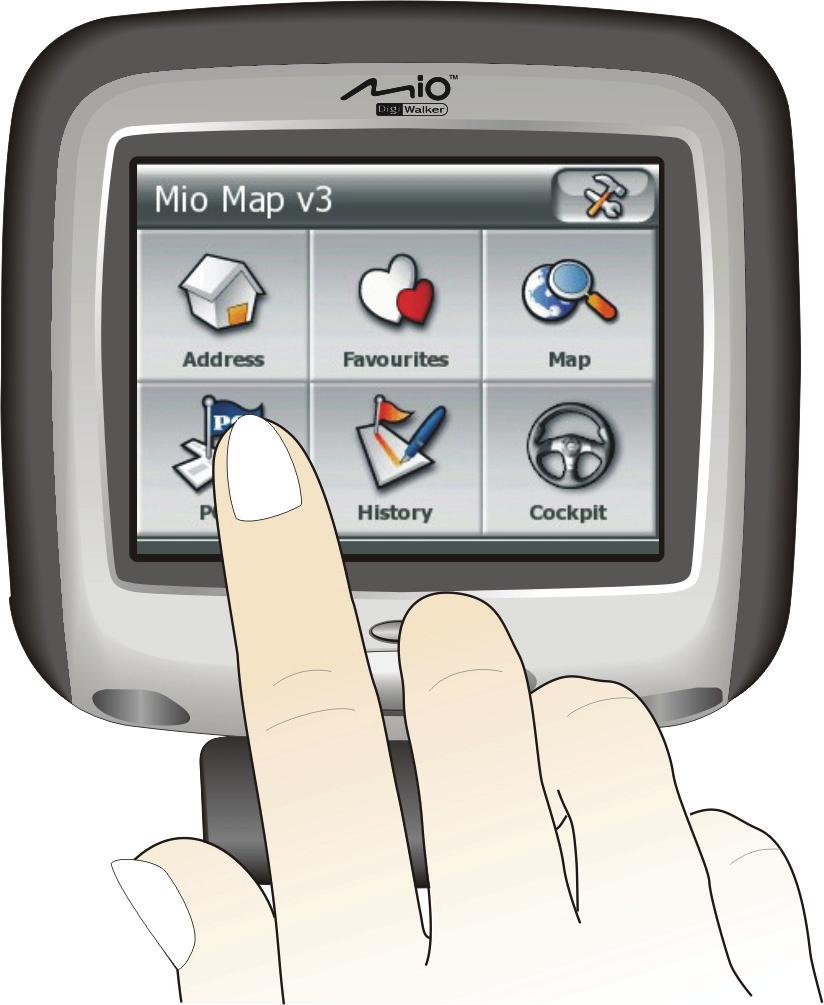 2.2 Navigazione dello schermo Basta usare un dito e toccare lo schermo per navigare e selezionare gli elementi su schermo.