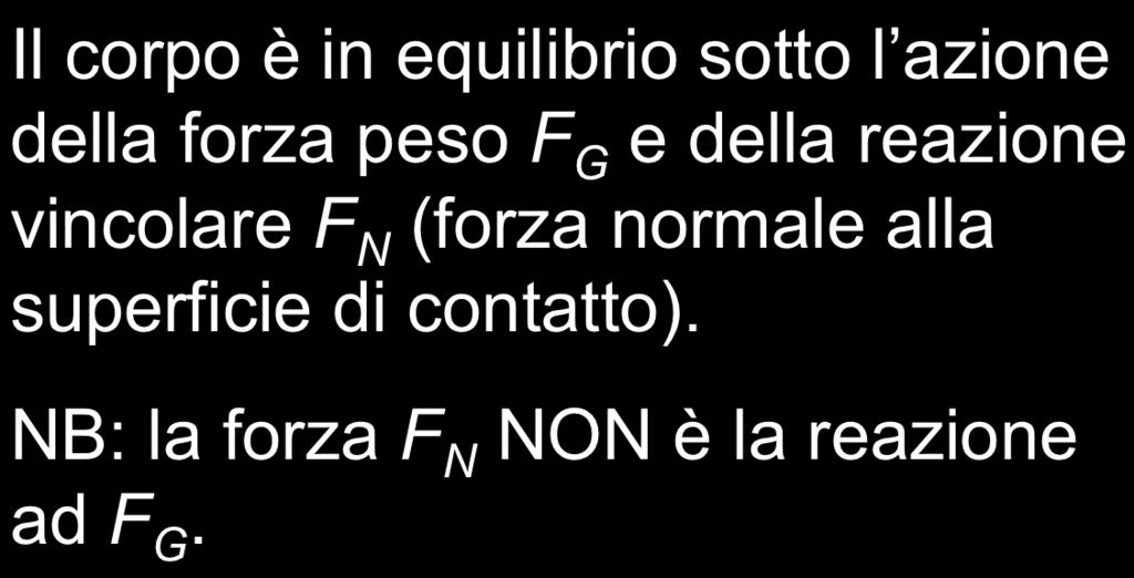 FORZE DI REAZIONE VINCOLARE Sono forze di contatto esercitate dai vincoli cui è soggetto