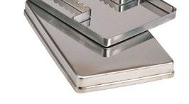 Mini trays e vassoi in acciaio inossidabile - Stainless steel mini and simple trays ZA-051-01 COPERCHIO FORATO / PERFORATED COVER Dimensioni -Dimensions: 187 x 145 x 25 mm.