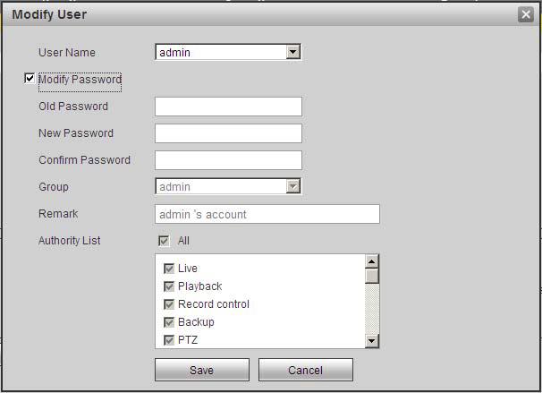 È necessario inserire la vecchia password e quindi introdurre la nuova password due volte per confermare la nuova impostazione.