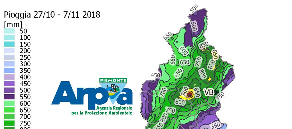 Il Clima in Piemonte Autunno 2018 La stagione autunnale 2018 è stata la settima più piovosa degli ultimi 61