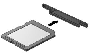 Inserimento di schede digitali ATTENZIONE: Per evitare di danneggiare la scheda digitale o il computer, non inserire alcun tipo di adattatore nel lettore di schede SD.
