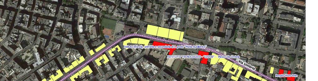 PIANO DI AZIONE DELL AGGLOMERATO DI TARANTO CARATTERIZZAZIONE AREE CRITICHE IDENTIFICATIVO AREA 5 SORGENTI CRITICHE Via Umbria Scuola Primaria Renato Moro Istituto