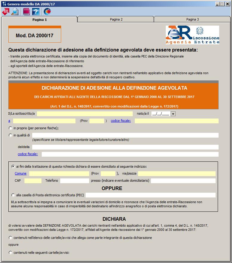 Modello Da 2000/17 da