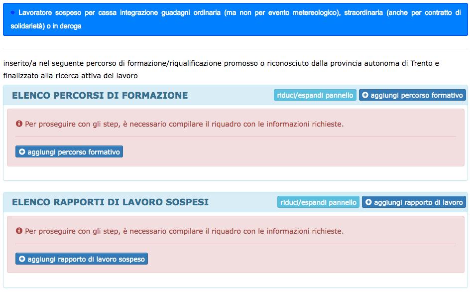 Per procedere con l inserimento delle informazioni relative al percorso formativo cliccare il pulsante.