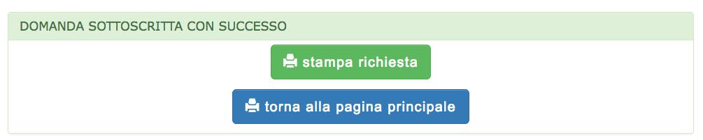 Per procedere con la visualizzazione della domanda in fac-simile cliccare il pulsante. Attenzione: questo è solo un fac-simile che permette di verificare le informazioni inserite nella domanda.