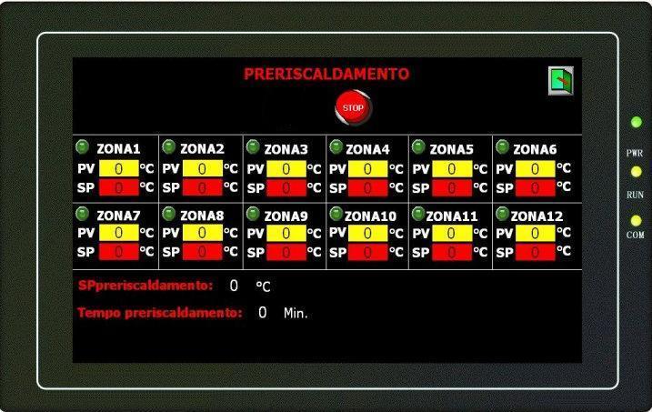 Se la funzione di preriscaldamento viene interrotta premento il tasto STOP, viene visualizzato il messaggio Rampa interrotta come mostrato nella seguente immagine: Il termine del preriscaldamento è