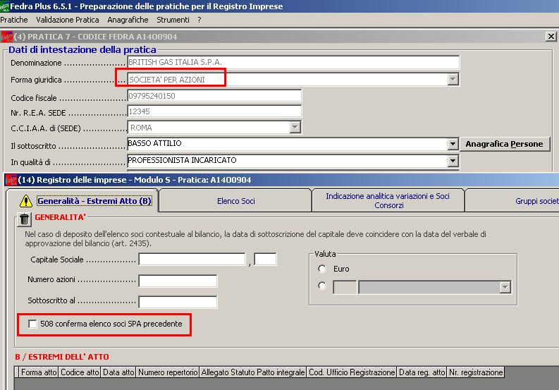 Variato riquadri preesistenti Generalità : variati controlli ed aggiunto campo