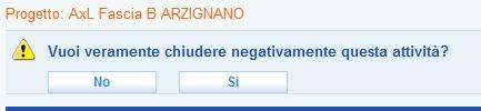 Si ricorda che è possibile inserire nel campo di testo eventuali motivazioni della chiusura.