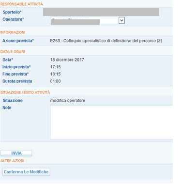 Modificare il nome dell operatore tramite l apposita tendina e cliccare su => Conferma le modifiche. N.B.