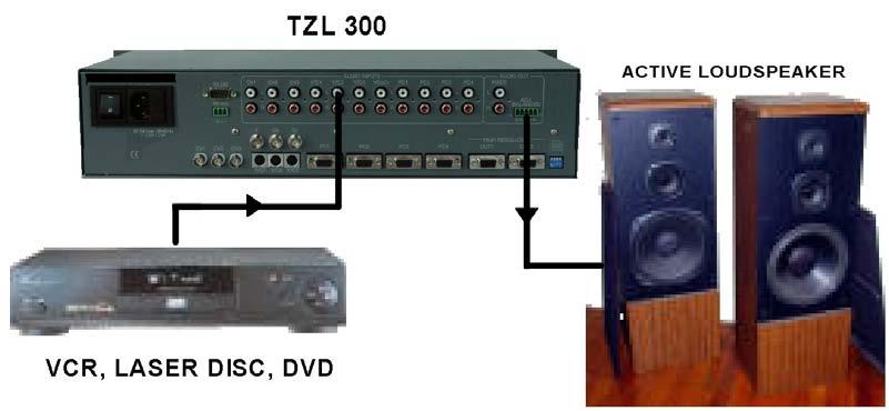 4.3 Segnali Audio Connettere l'audio di tutte le sorgenti alle prese RCA stereo AUDIO INPUTS La TZL300 presenta due uscite audio: una bilanciata ed una sbilanciata.