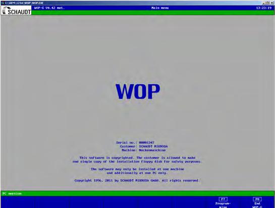 12 Superficie per programma WOP 1 2 3 4 I vostri vantaggi Utilizzo semplificato Rapida impostazione per programmi di rettifica Ampia gamma di funzionalità Il software di WOP è