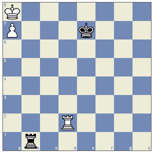 (Figura 11) La posizione della Figura 11 è patta. Il re bianco non può fuggire dalla gabbia. 1. Th2 Rd7 2. Th8 Rc7 3.