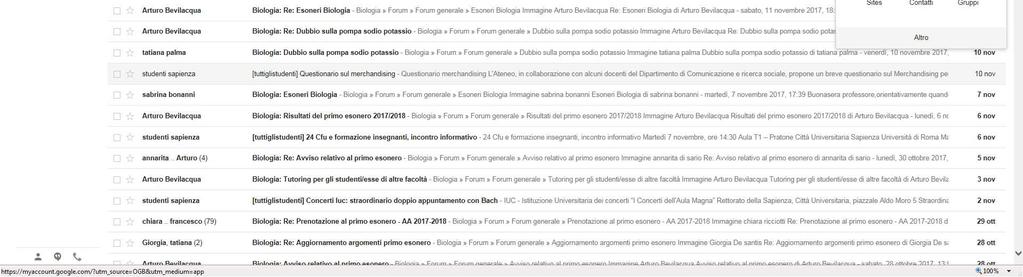 . Dalla propra casella d posta sttuzonale Sapenza (@student.unroma.