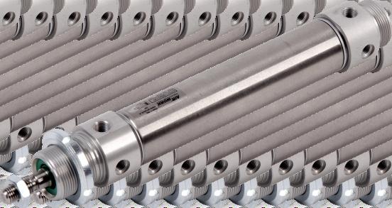 Both ends of 's round cylinders are fixed to the tubes thanks to a rolling process. They are available in different versions: single/double acting, magnetic, cushioned.