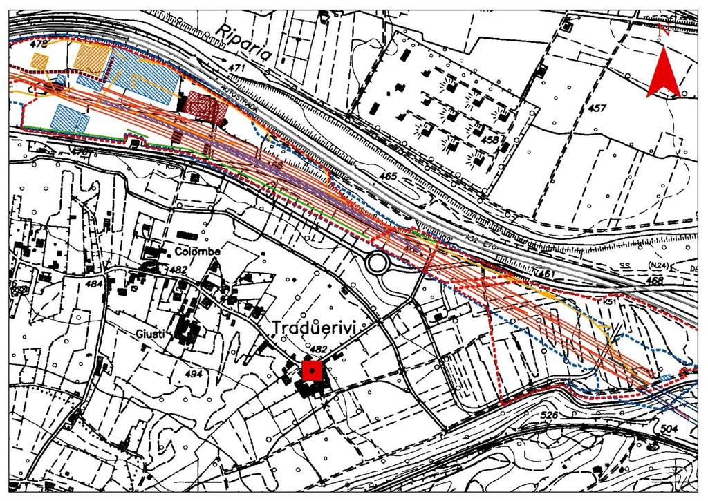 Stralcio cartografico UTM-WGS84 X: 350215 Y: 4999216 Descrizione: Si sviluppa nell omonima frazione di Traduerivi, a sud est di Susa, e presenta ancora oggi le tracce di una cinta muraria di epoca
