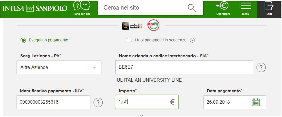 Inserire i dati richiesti, ad esempio: Il nome dell Azienza accreditata (in questo caso l Università Telematica degli studi IUL) e il codice