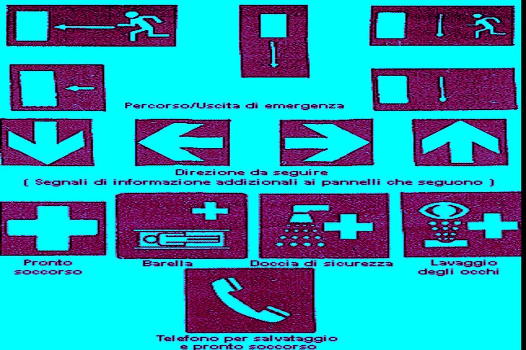 3.5. Cartelli per le attrezzature antincendio - Caratteristiche intrinseche: - forma quadrata o