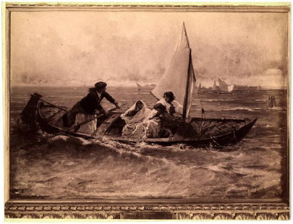 MosÃ Bianchi, Traversata in laguna, olio su tela (1885). Non identificato (ditta) Link risorsa: http://www.lombardiabeniculturali.