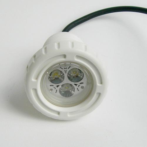 LEDSTAR-03 Faretto per fontane e piscine 3 led potenza 1W Alimentazione 12V AC/DC Consumo 3W Cavo lunghezza 5 mt.