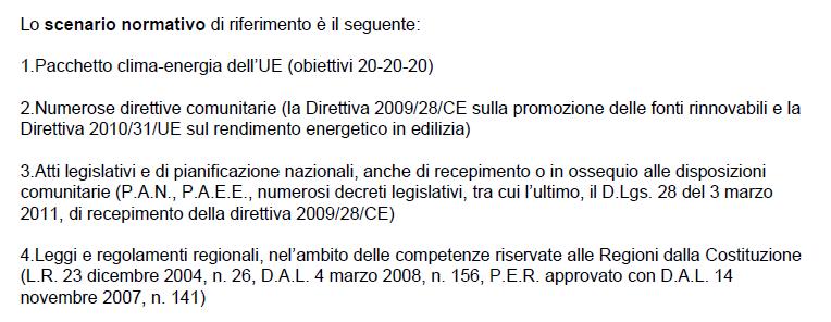 PIANO TRIENNALE: Quadro normativo Secondo piano triennale di attuazione del piano energetico regionale