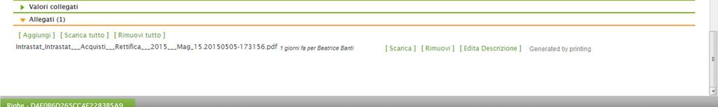 Si selezioni perciò la dichiarazione della quale vogliamo inserire il numero protocollo.