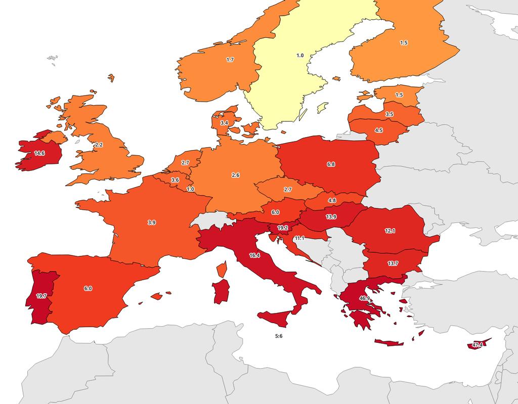 Differenze significative tra paesi, ma un problema europeo Oltre 1 trilione di NPLs in