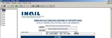 Denuncia di infortunio alla autorità di pubblica sicurezza : stampa per la denuncia di infortunio per la pubblica sicurezza.