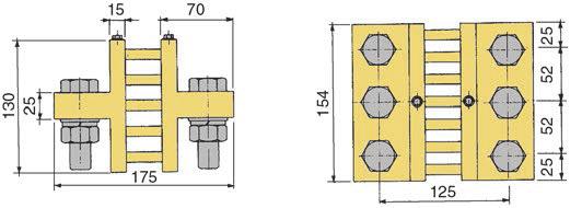 SHK0A60MV - Confezione fissaggio / Fixing pack: 2 viti / screws M5x8 DIN 9 + 2 viti / screws M20x50 DIN 9 + 2 dadi / nuts M20 DIN 94 + 2 rondelle / washers M5 DIN 25A + 2