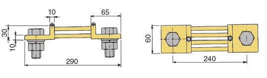 SECONDARIO 50mV - DIMENSIONI in mm SECONDARY 50mV - DIMENSIONS in mm da/from SHA50MV a/to SH25A50MV - Confezione fissaggio / Fixing pack: 2 viti /
