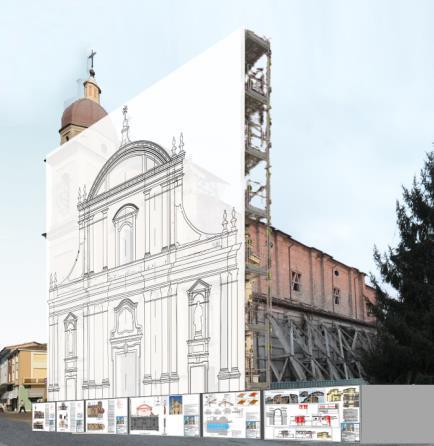 3) Riduzione dell impatto visivo - In corrispondenza della facciata della Chiesa e dei