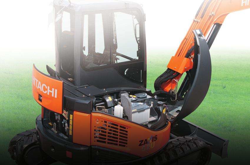 Semplicità di manutenzione e sicurezza L esperienza di Hitachi nel design agevola le verifiche prima dell utilizzo della macchina, riduce i tempi di pulizia e semplifica la manutenzione quotidiana.