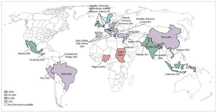 Countries with high antibiotic