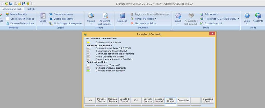 Indicare codice dichiarazione da generare e procedura Certificazione Unica Aprire la