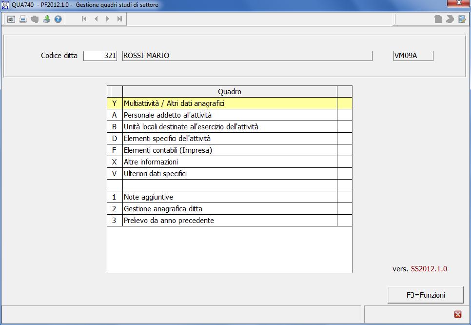 Esportazione dati su foglio Excel/ Importazione dati da Excel Nella Gestione quadri studi di settore vengono inserite, all interno del bottone Funzioni, le nuove scelte