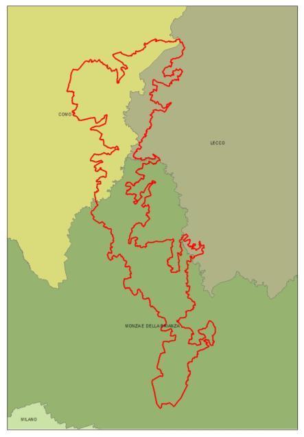 AMBITO TERRITORIALE DI INTERESSE PARCO REGIONALE DELLA VALLE DEL LAMBRO 3 PROVINCE (COMO, LECCO, MONZA E BRIANZA) 36 COMUNI (ALBAVILLA, ALBIATE, ALSERIO, ANZANO DEL PARCO, ARCORE, AROSIO, BESANA IN