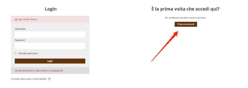 4. Registrazione degli utenti a. cliccare sulla freccia in alto a destra della home page di Corsi Online UER b.