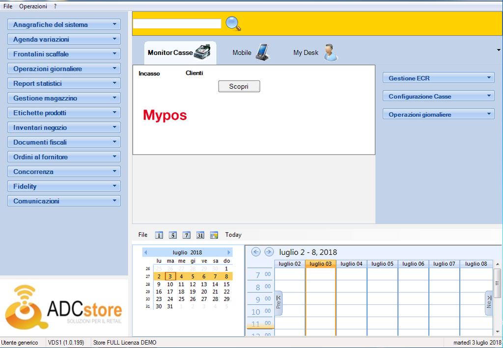 XP, 7, PosReady 7, 8, 10; utilizza database Sql Server e, di base, necessita di basse quantità di risorse del sistema.