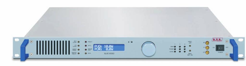 TV exciters/transmitters/repeaters Preliminary version BLUE VIDEO front view Features - Caratteristiche > Precorrection with three slope control on front panel.