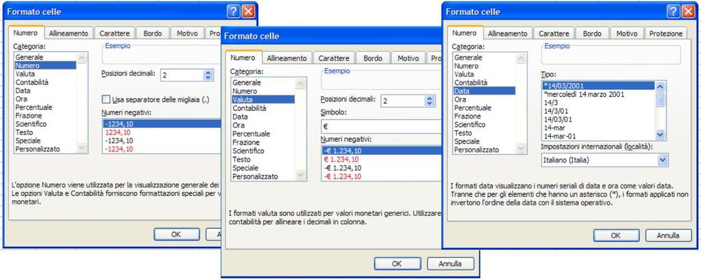 Prof.ssa Amalia Di Giacomo 5)Formattazione dei dati Per formattazione dei dati si intende dare un formato personalizzato ai dati contenuti nelle celle.